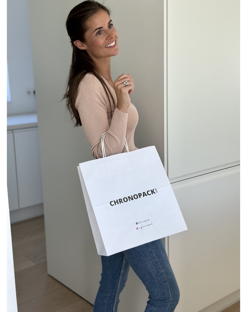 Bolsos asa trenzada - Blanco M CUADRADO