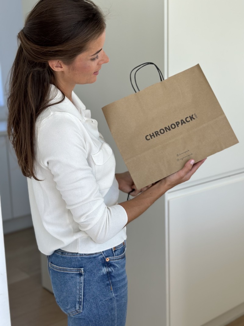 Kraft Bag M Horizontal Black Handles – Clean & Customizable