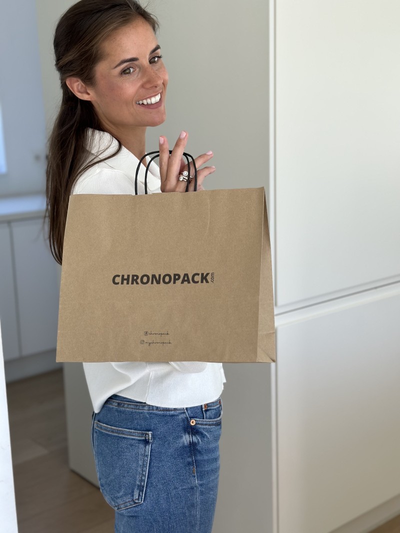 Kraft Bag M Horizontal Black Handles – Clean & Customizable