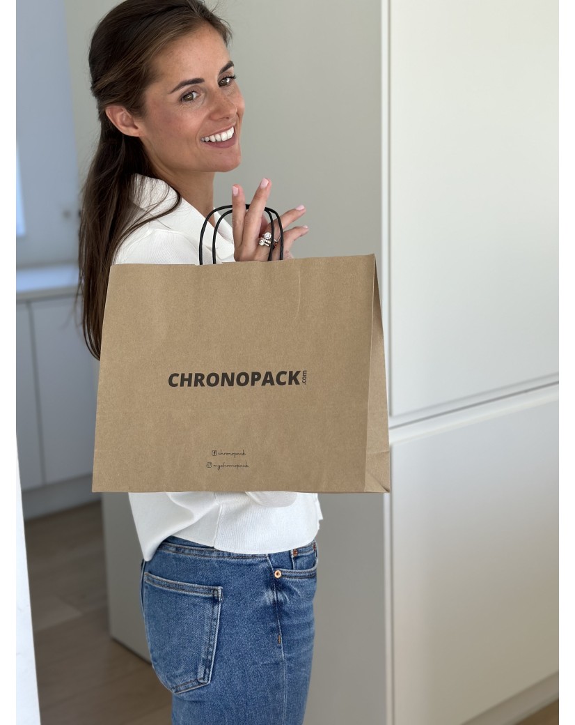 Kraft Bag M Horizontal Black Handles – Clean & Customizable