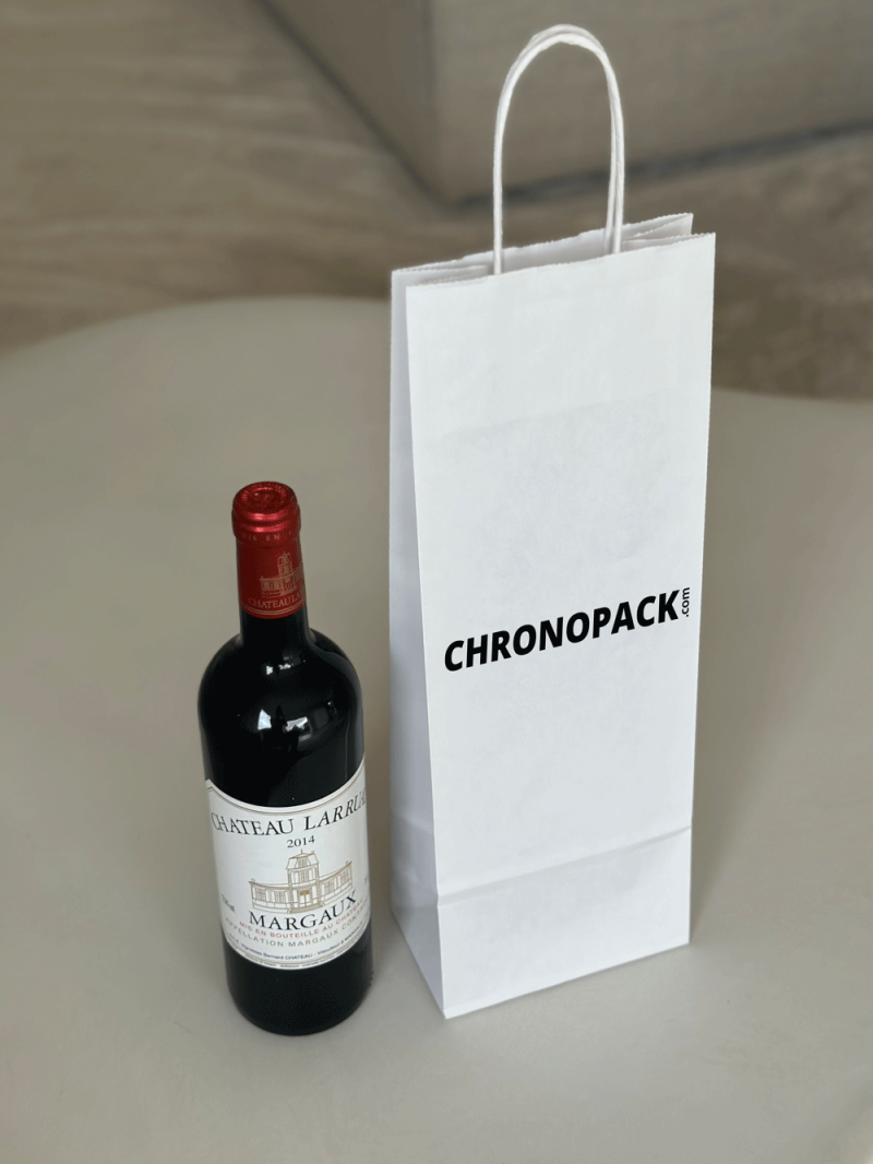 TAS MET GEDRAAID HANDVAT - WIT 1 FLES (14x8x39cm)