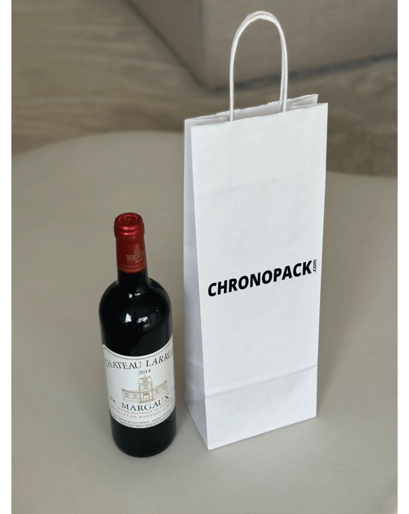TAS MET GEDRAAID HANDVAT - WIT 1 FLES (14x8x39cm)