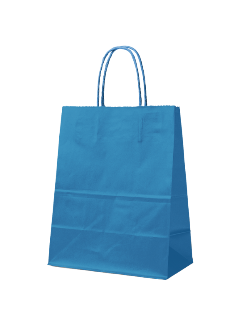 Papieren Tas Blauw M (22x10x31cm)