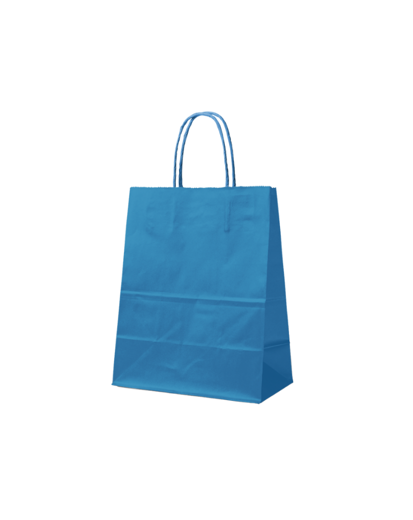 Papieren Tas Blauw M (22x10x31cm)