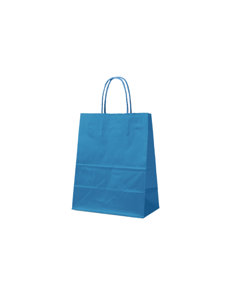 Sacs papier - Bleu S (18x8x22cm)