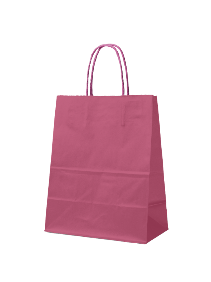 SAC PAPIER ROUGE VELOUTE M (22x10x31cm)
