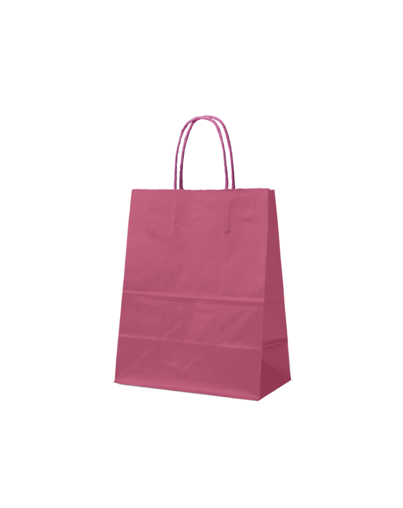 SAC PAPIER ROUGE VELOUTE M (22x10x31cm)