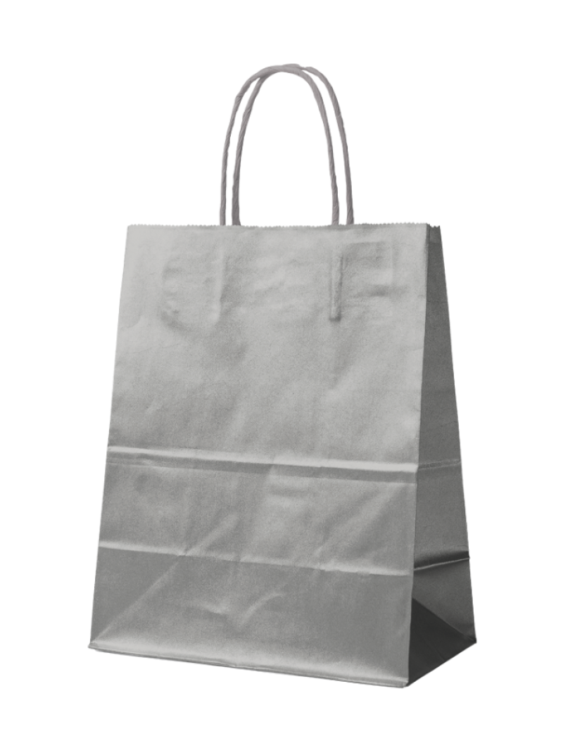 SAC PAPIER ARGENT L (32x12x41cm)