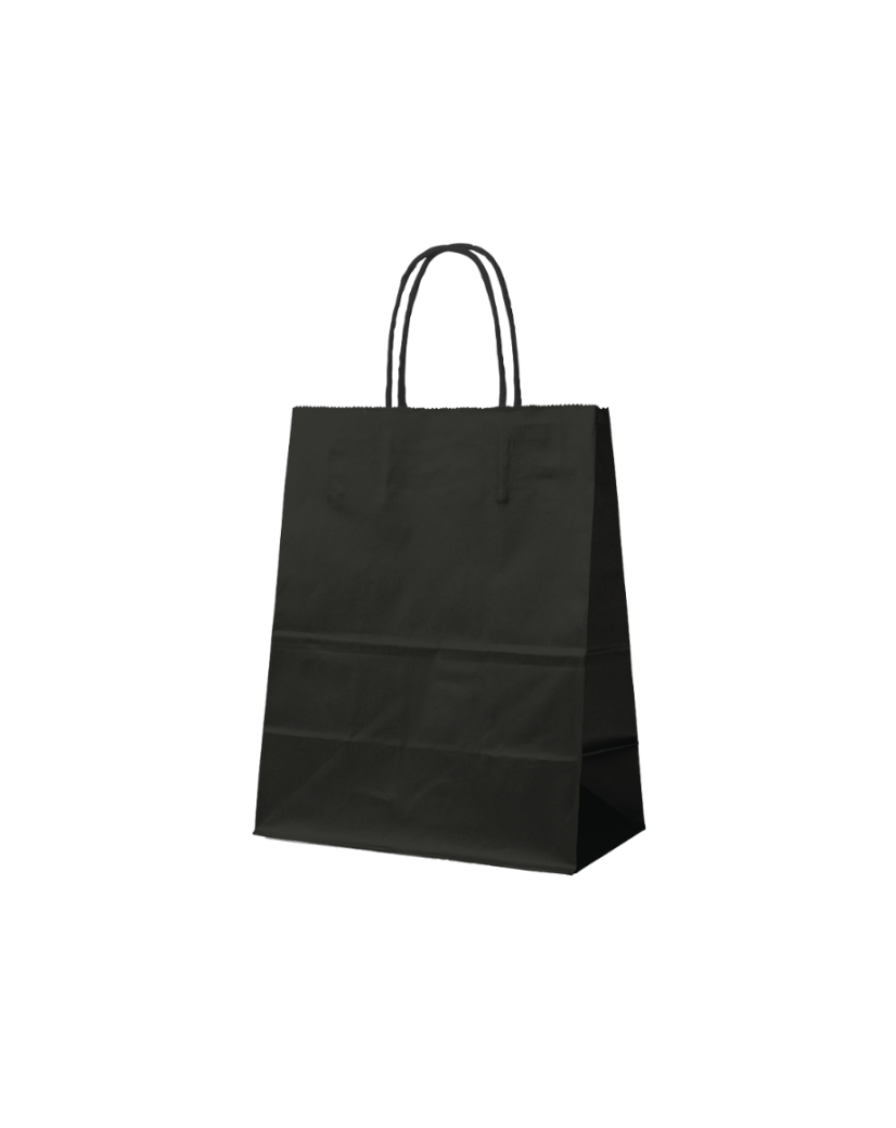 SAC PAPIER NOIR M (22x10x31cm)