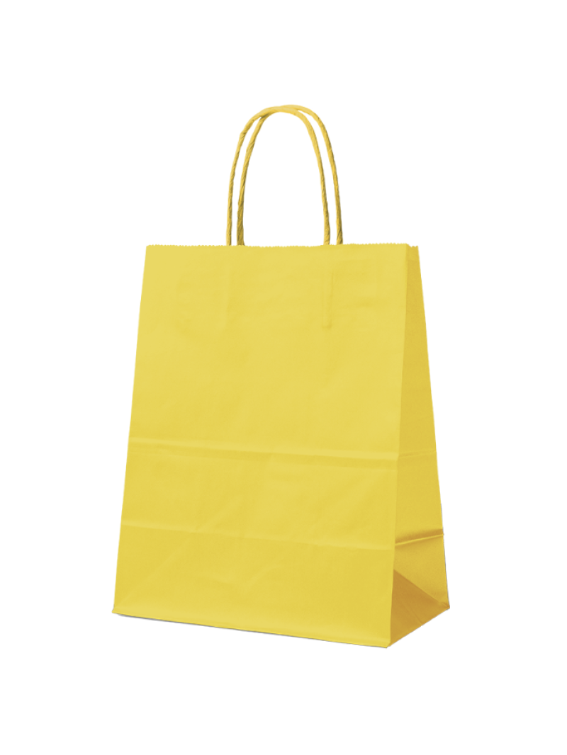 SAC PAPIER JAUNE M (22x10x31cm)