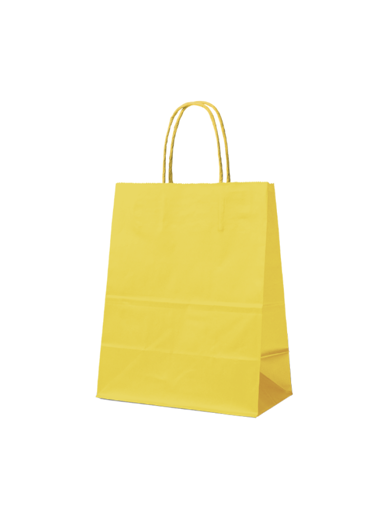 Sacs papier - Jaune S (18x8x22cm)