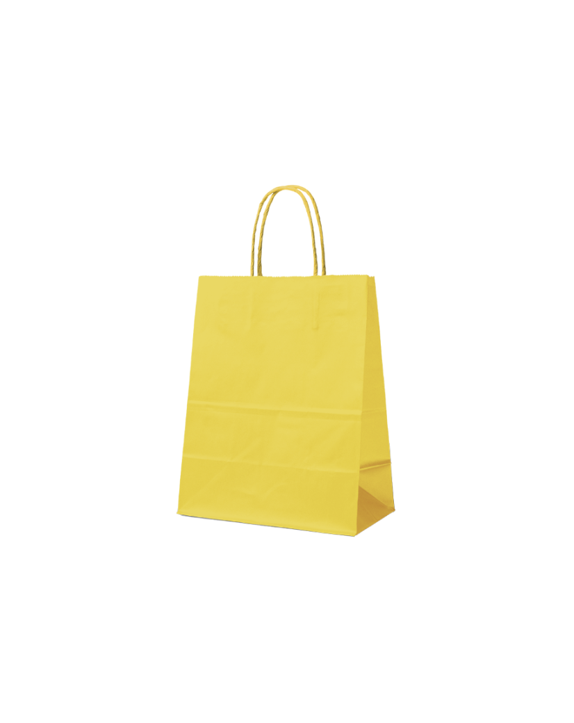 Sacs papier - Jaune S (18x8x22cm)