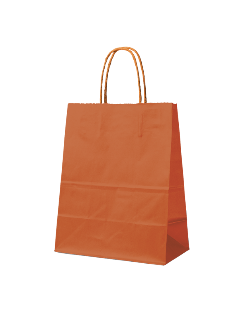 SAC PAPIER ORANGE M (22x10x31cm)