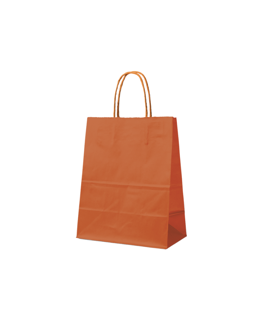 SAC PAPIER ORANGE M (22x10x31cm)