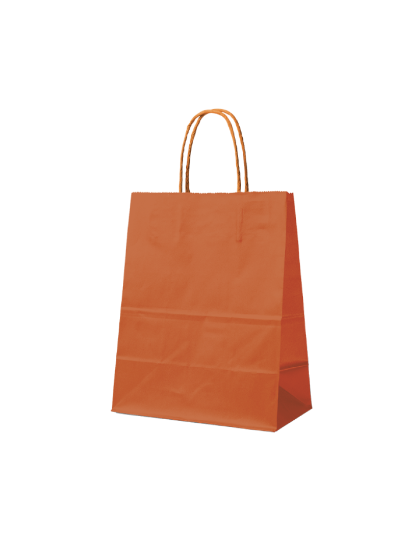Sacs papier - Orange S (18x8x22cm)