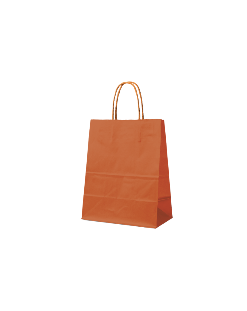 Sacs papier - Orange S (18x8x22cm)