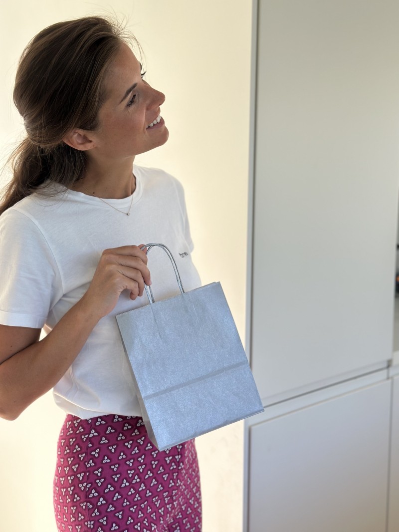 Tas met gedraaid handvat - Zilver S