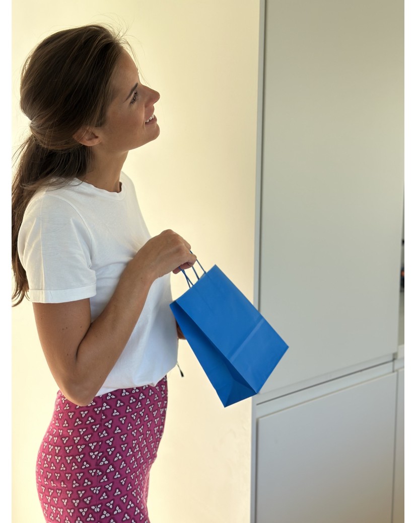 Sacs papier - Bleu S (18x8x22cm)