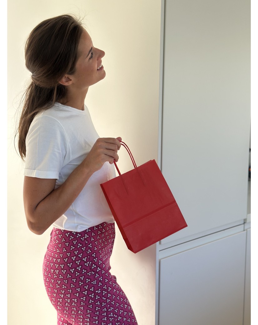 Sacs papier - Rouge S (18x8x22cm)