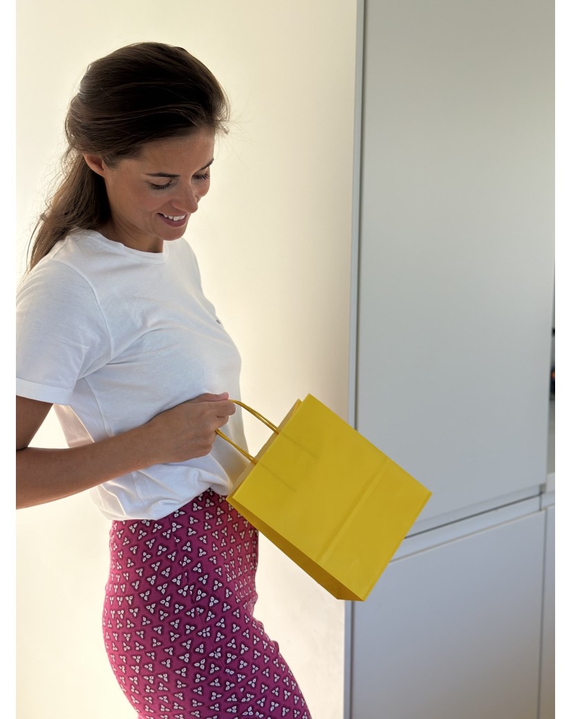 Sacs papier - Jaune S (18x8x22cm)