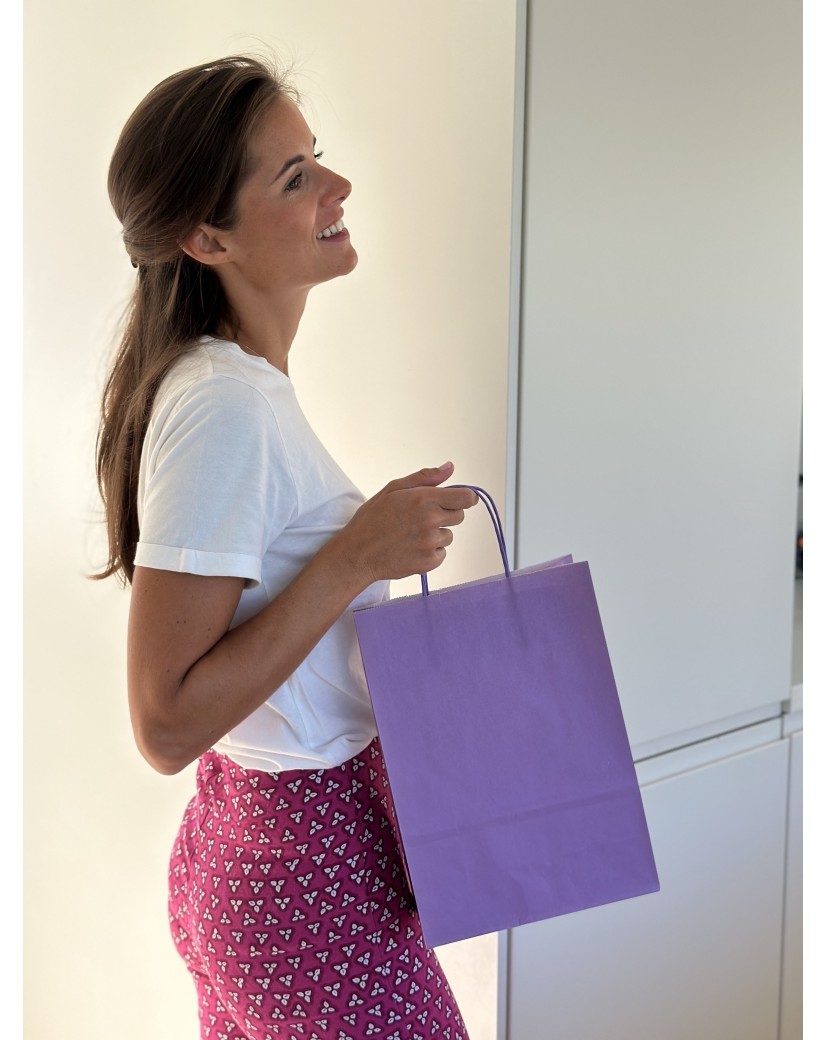 SAC PAPIER LAVENDE M (22x10x31cm)