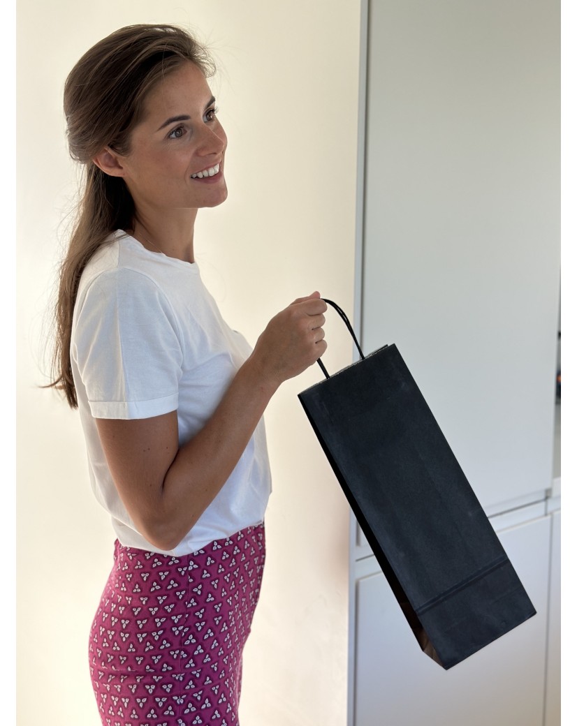 Sac brun 1 bouteille personnalisable, livraison express & bas prix.
