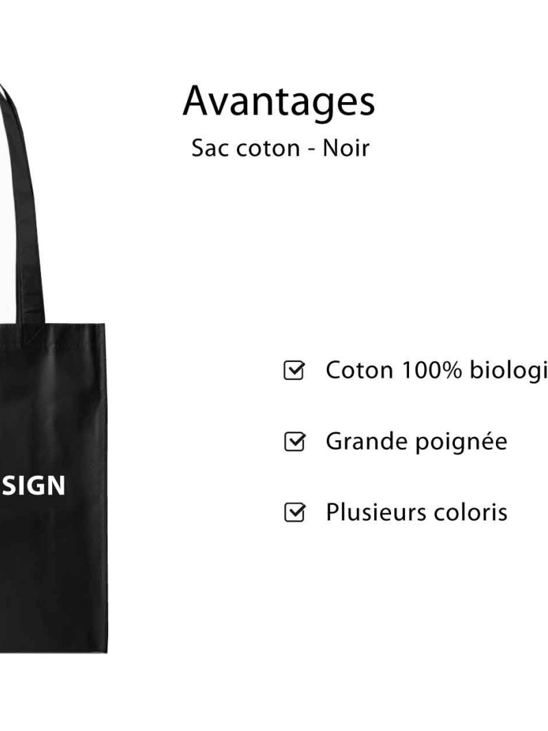 Sac en coton noir hot sale