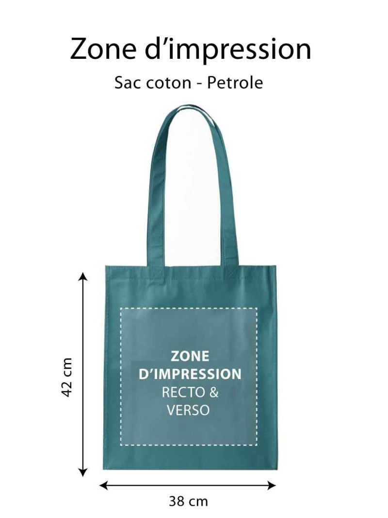 Tragetasche PARIS - PETROL (38x42 cm)