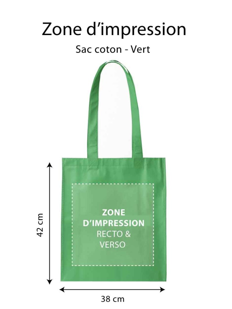 TOTEBAG "PARIJS" GROEN (38x42 cm)