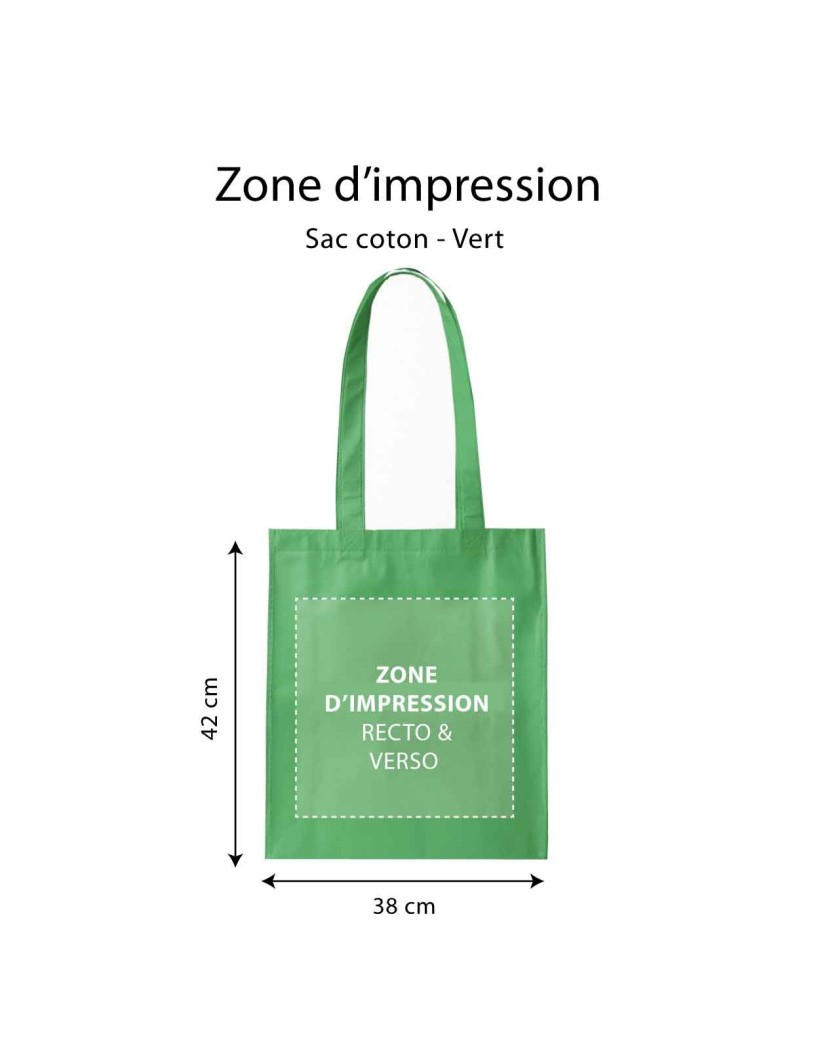 TOTEBAG "PARIJS" GROEN (38x42 cm)