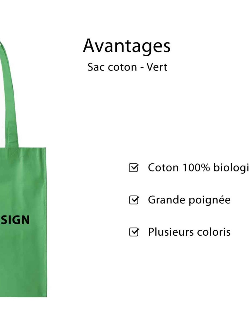TOTEBAG "PARIJS" GROEN (38x42 cm)