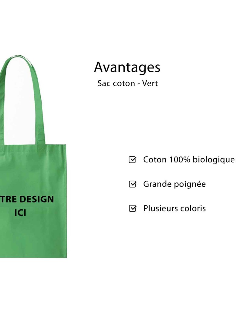 TOTEBAG "PARIJS" GROEN (38x42 cm)