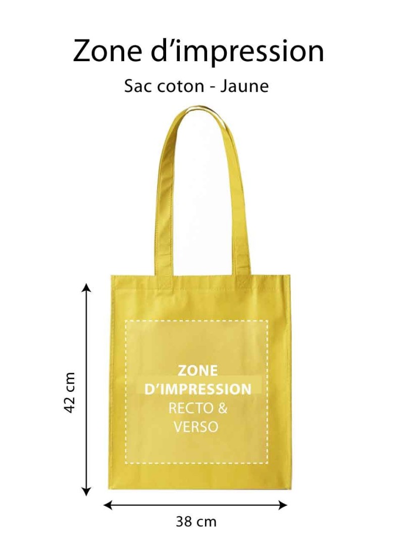 TOTEBAG "PARIJS" GEEL (38x42 cm)