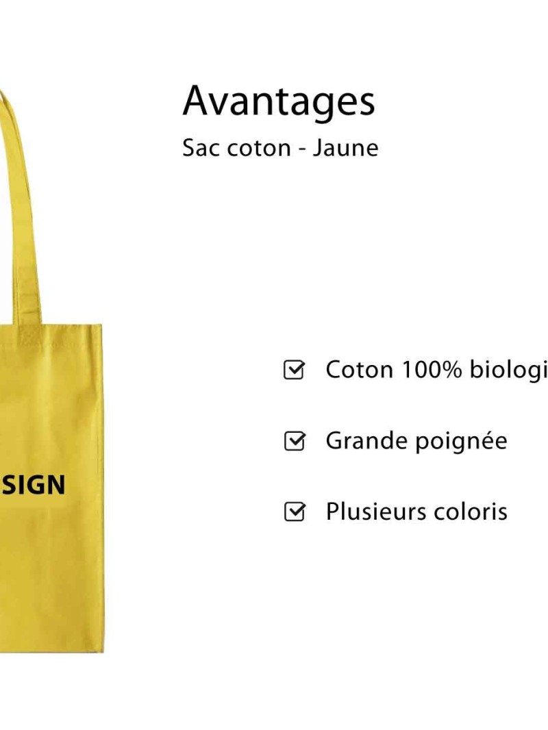 TOTEBAG "PARIJS" GEEL (38x42 cm)