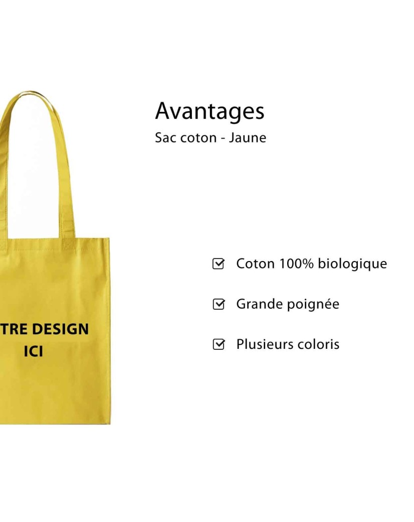 TOTEBAG "PARIJS" GEEL (38x42 cm)