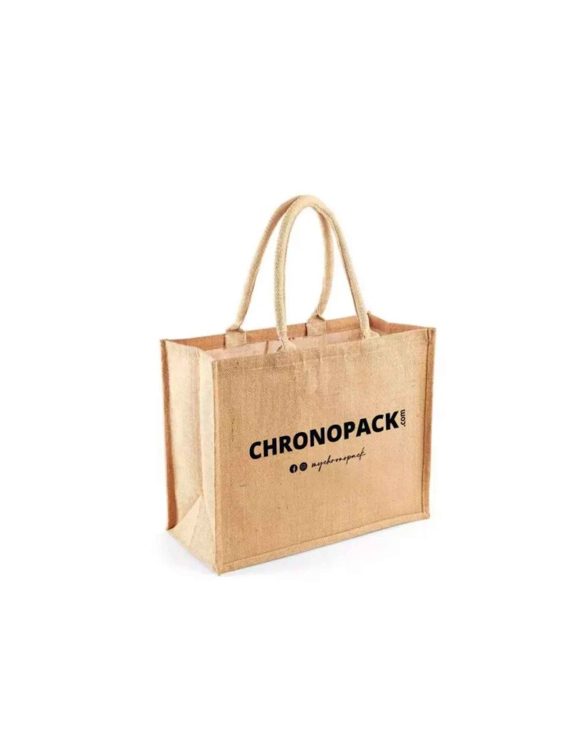 Sac en toile de jute personnalisé avec impression de votre design - Commandez maintenant.