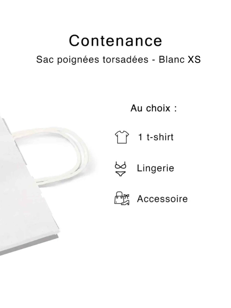 Taschen mit gedrehten Griffen – Weiß XS (14x8x21cm)