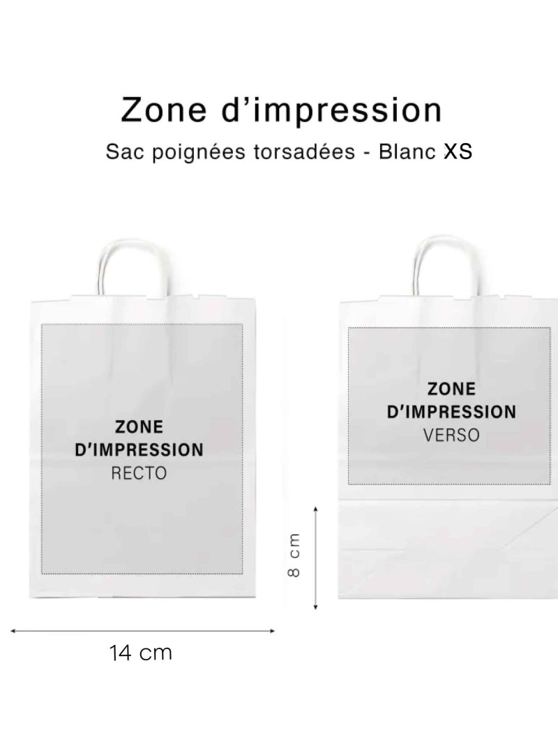 Taschen mit gedrehten Griffen – Weiß XS (14x8x21cm)