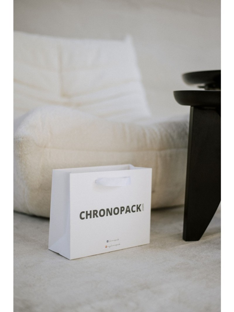 Luxury paper bags - White S - Ribbon handles
