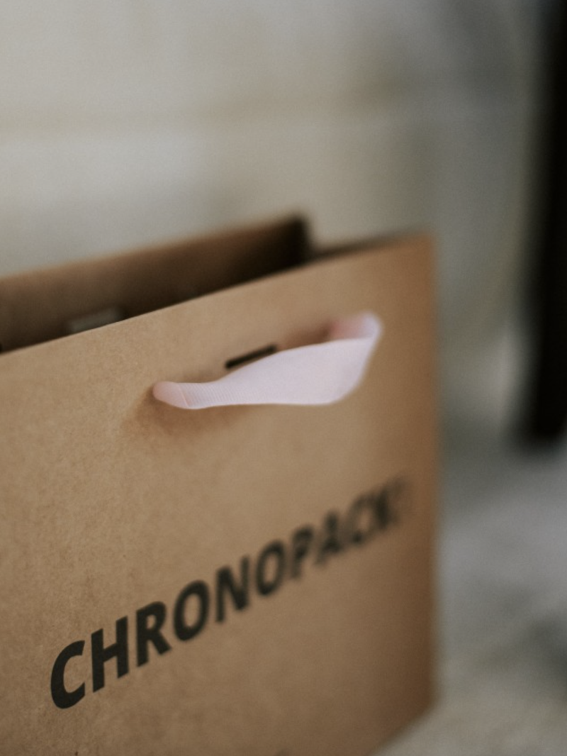 Luxury paper bags - Kraft S - Ribbon handles