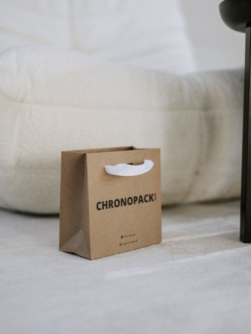 Luxury paper bags - Kraft XS - Ribbon handles