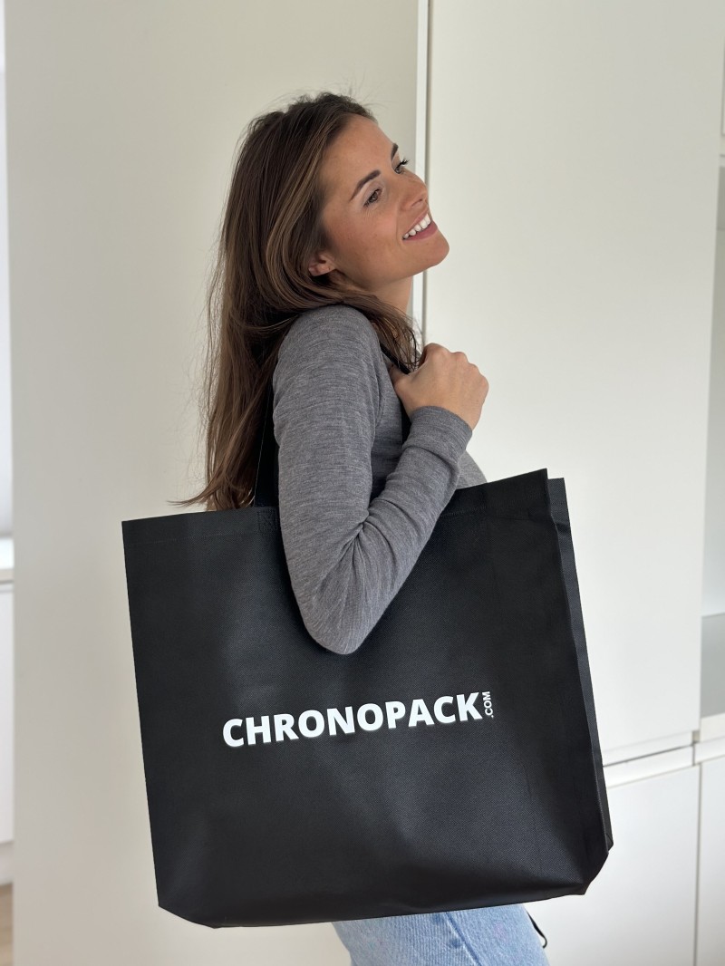 Bolsa de tela negra personalizada, barata y ecológica