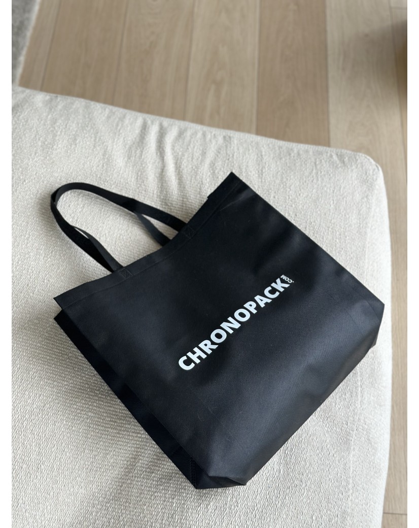 Bolsa de tela negra personalizada, barata y ecológica
