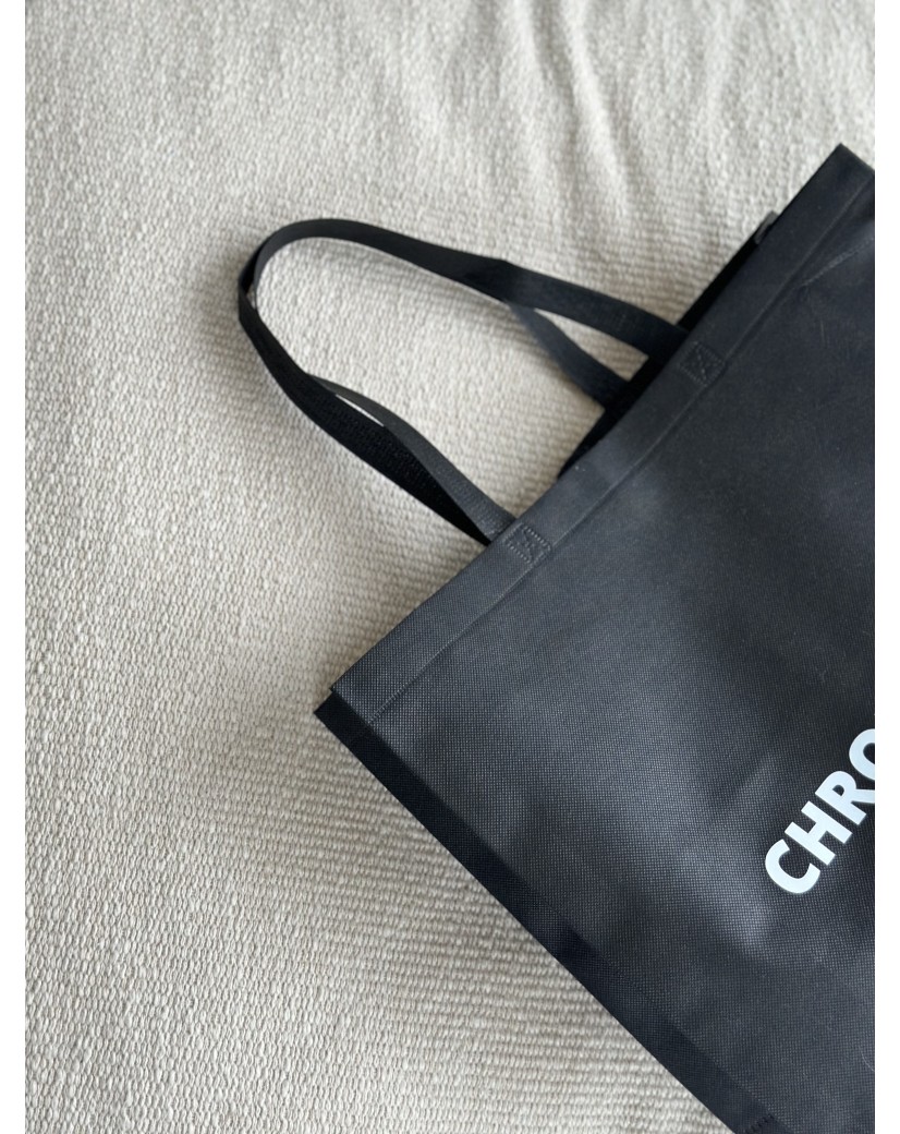 Bolsa de tela negra personalizada, barata y ecológica
