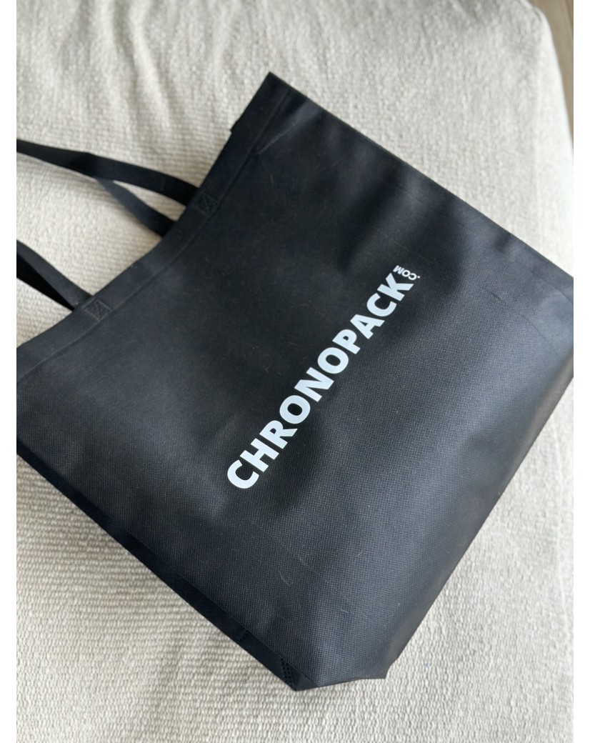Bolsa de tela negra personalizada, barata y ecológica
