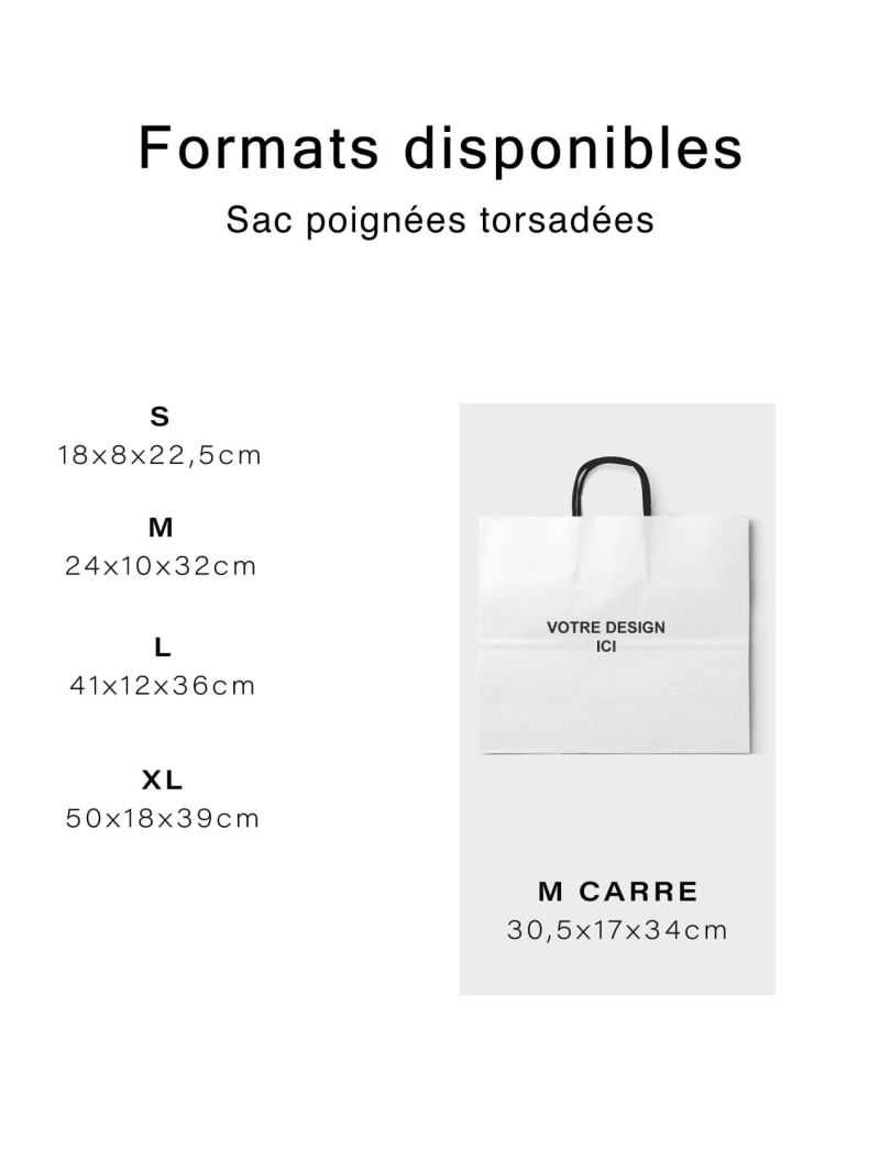 Black twisted handle bags - White M SQUARE (30,5x17x34cm)