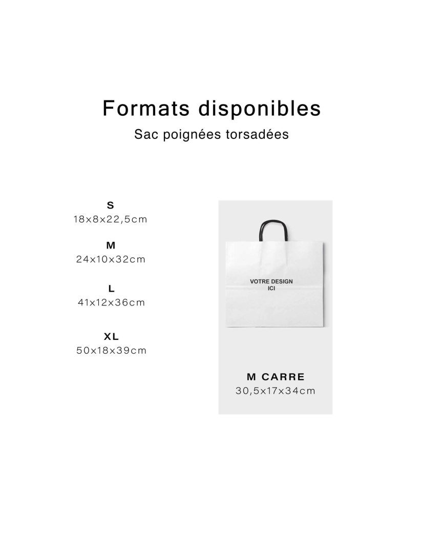 Black twisted handle bags - White M SQUARE (30,5x17x34cm)