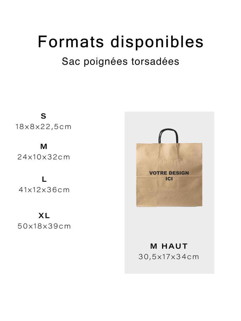 Kraft Bag M Square Black Handles – Your Logo, Front And Center