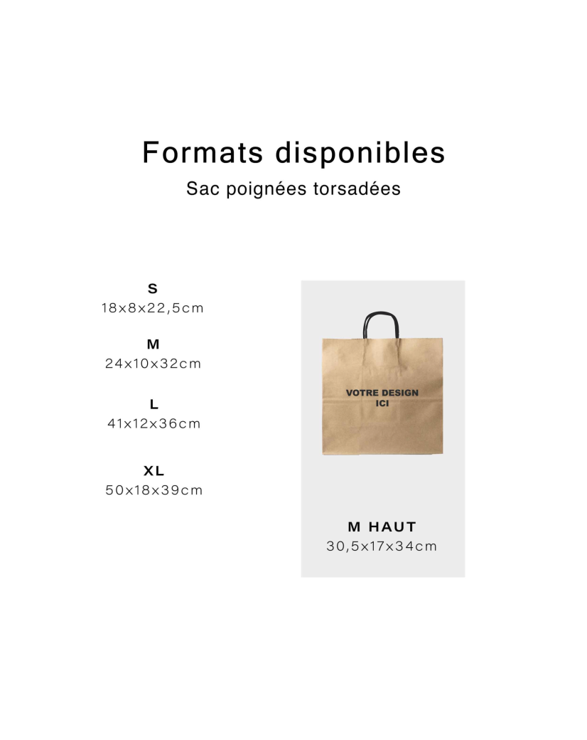 Kraft Bag M Square Black Handles – Your Logo, Front And Center