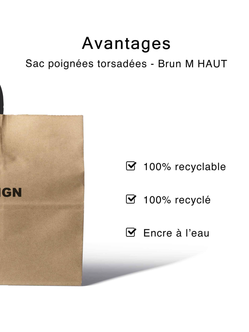 Kraft Bag M Square Black Handles – Your Logo, Front And Center